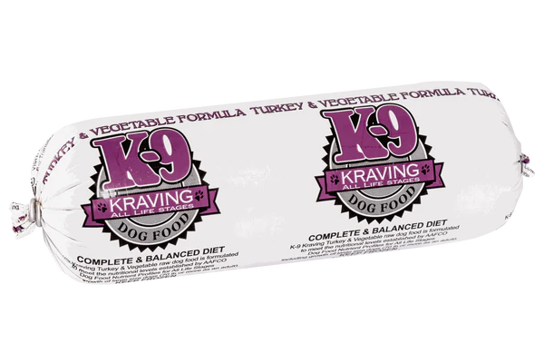 5 lb Roll K-9 Kraving Turkey & Vegetable Formula Raw Dog Food