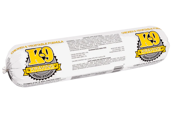 5 lb Roll K-9 Kraving Chicken & Vegetable Formula Raw Dog Food